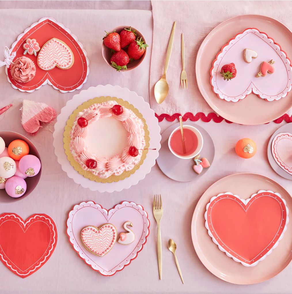 Lacy Heart Large Napkins (x 16)