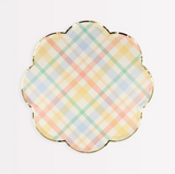Plaid Pattern Side Plates (x 8)