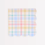 Plaid Pattern Large Napkins (x 16)