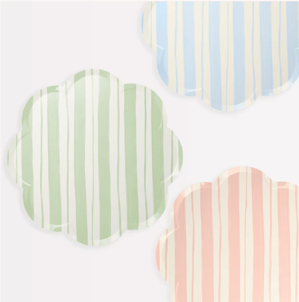 Ticking Stripe Dinner Plates 8 stk