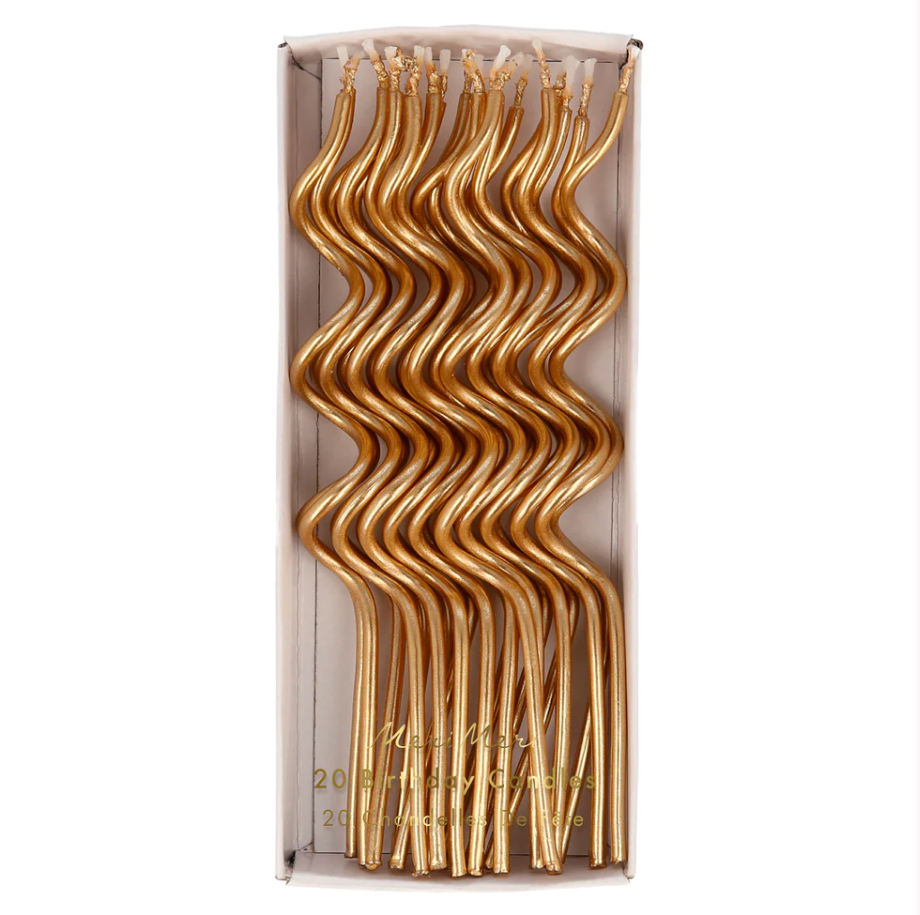 Gold Swirly Candles (x 20)