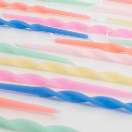 Mixed Twisted Long Candles (x 16)