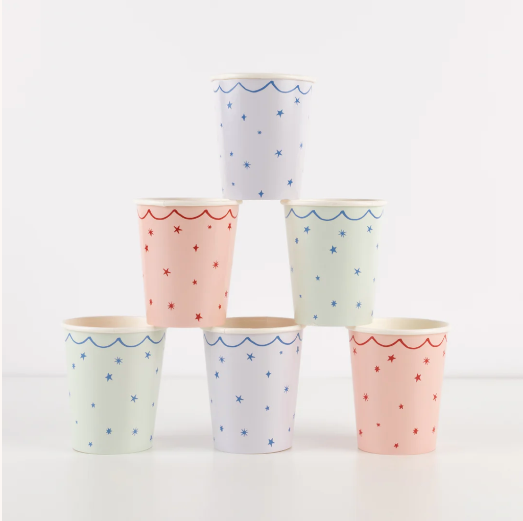 Star Pattern Cups (x 8)