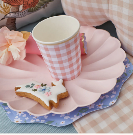 Gingham Cups (x 12)